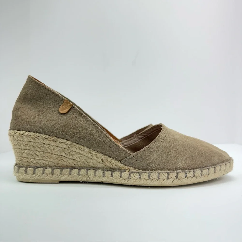 Verbenas size 41 (9.5-10) Women’s Mamen Tan Suede D’orsay Espadrille Wedge Shoes